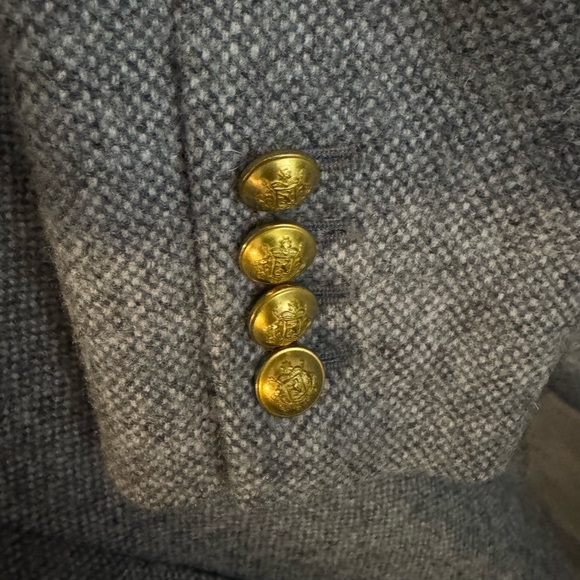 J.Crew Gray Classic Blazer w/ Gold Buttons Size 4 Retail $348 - Picture 4 of 6
